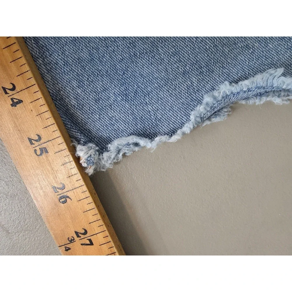 Sofia Jeans Womens 6 Blue High Rise Cropped Flare Denim Raw Hem Distressed New - Picture 10 of 16